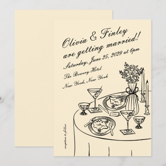 Tableau Wedding Invitation (Devant / Derrière)