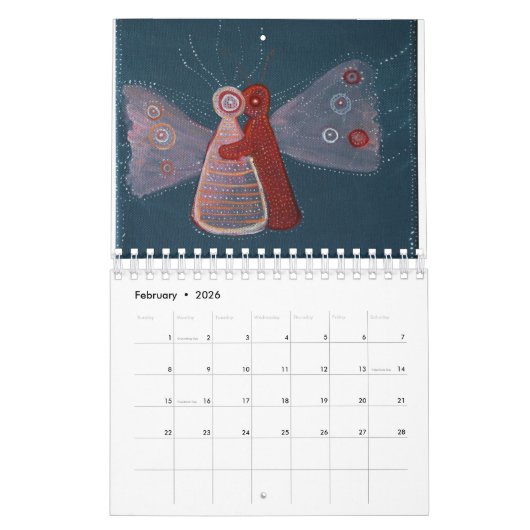Tableaux d'art Calendrier décoratif Abstrait (Feb 2026)