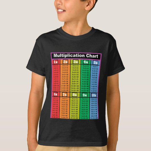 Tableaux de multiplication Temps 1 à 10 T-shirt en (Devant)