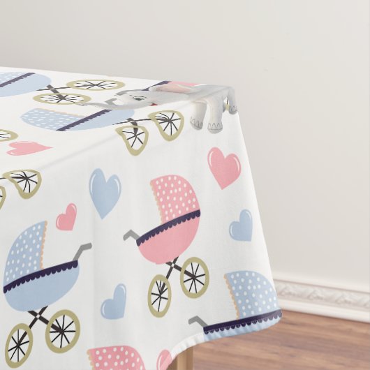 Tablecloth Baby Stroller Stork Pink Blue Elephant Tafelkleed (Voorbeeld)