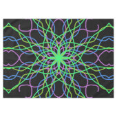 Tablecloth, Black Green Kaleidoscope Flower Tafelkleed (Voorkant (Horizontaal))