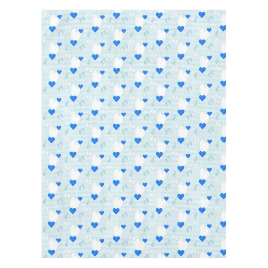 Tablecloth Blue White Pset Baby Boy Tafelkleed (Voorkant)
