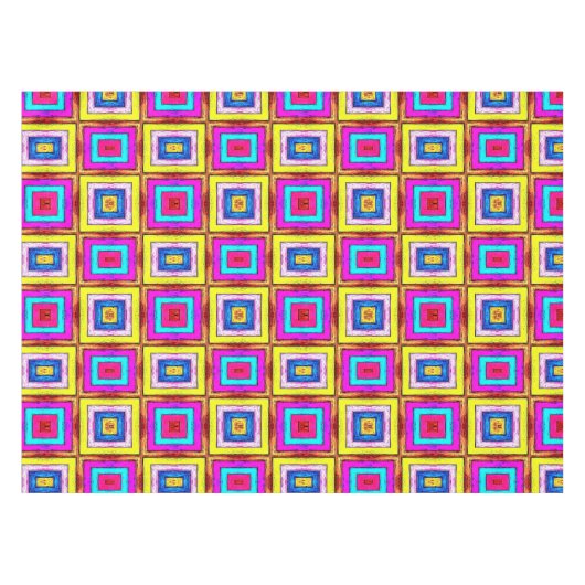 Tablecloth Colorful Colour Squares Tafelkleed (Voorkant (Horizontaal))