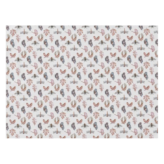 Tablecloth crème met natuur druk tafelkleed (Voorkant (Horizontaal))