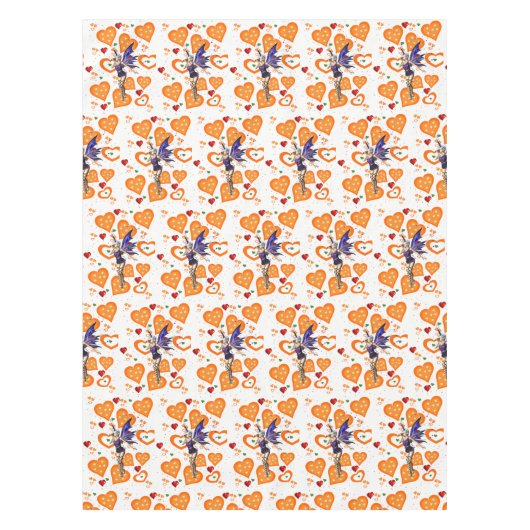 Tablecloth Fairy Oranje Hearts Tafelkleed (Voorkant)