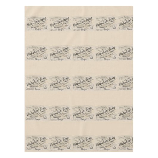 Tablecloth France Paris beige black Tafelkleed (Voorkant)