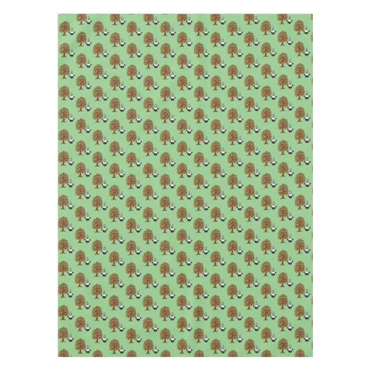 Tablecloth Green Black Sheep Trees Tafelkleed (Voorkant)