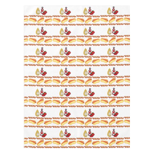 Tablecloth Hotdog Ketchup Mustard Food Tafelkleed (Voorkant)