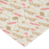 Tablecloth, Merry KerstGold Trees Beige Tafelkleed (Gekanteld)