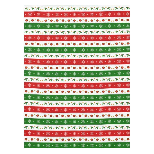 Tablecloth met groene witte en rode kerst tafelkleed (Voorkant)