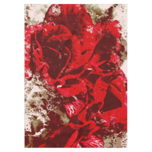 Tablecloth Red Rose Waterverf Tafelkleed