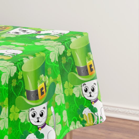 Tablecloth Saint Patrick's Day Cat Beer Tafelkleed (Voorbeeld)