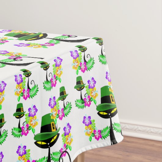 Tablecloth Saint Patrick's Day Cat Floral Tafelkleed (Voorbeeld)