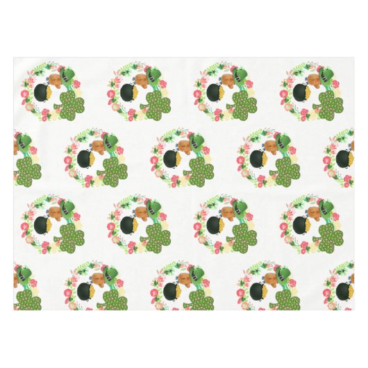 Tablecloth Saint Patrick's Day Teddy Bear Tafelkleed (Voorkant (Horizontaal))