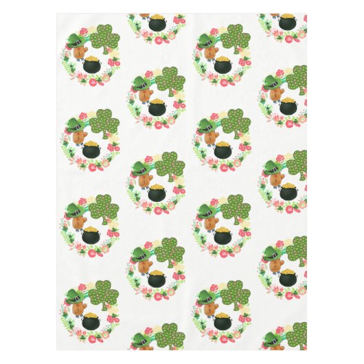 Tablecloth Saint Patrick's Day Teddy Bear Tafelkleed (Voorkant)