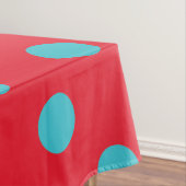 Tablecloth van rode en blauwe pols tafelkleed (Voorbeeld)