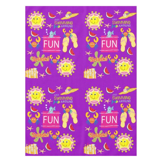 Tablecloth White Beach House Fun Sun Tafelkleed (Voorkant)