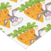 Tablecloth White Carrots Rabbit Tafelkleed (Gekanteld)