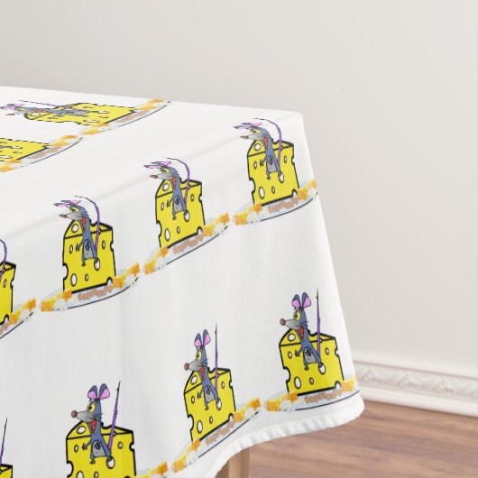 Tablecloth White Cheese Yellow Mouse Tafelkleed (Voorbeeld)
