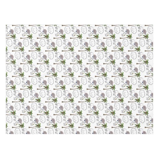 Tablecloth White Sheep Clouds Sombrero Tafelkleed (Voorkant (Horizontaal))