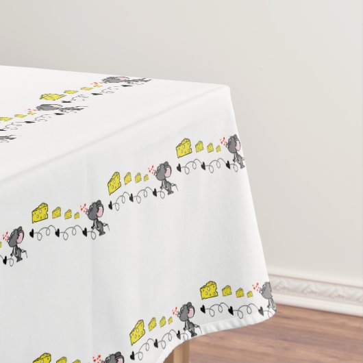 Tablecloth Witte kaasmuis Geel Tafelkleed (Voorbeeld)