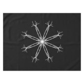 Tablecloth, zwart en wit, Kaleidoscoop ventilator Tafelkleed (Voorkant (Horizontaal))