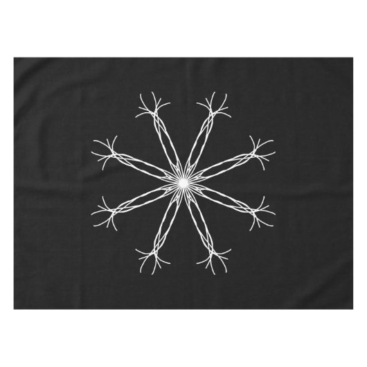 Tablecloth, zwart en wit, Kaleidoscoop ventilator Tafelkleed (Voorkant (Horizontaal))