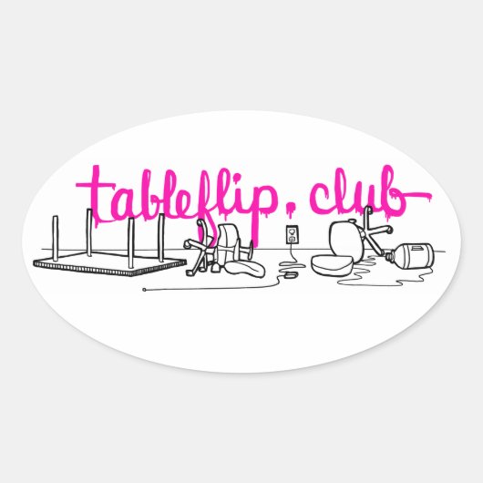 tableflip.club ovale Stickers (Voorkant)