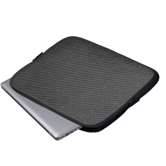 Tablet en laptophoes - koolstofvezel - zwart laptop sleeve (Voorkant onderkant)