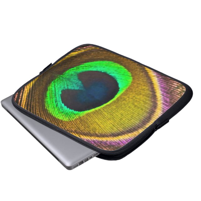 Tablet- en laptophoes - Peacock-doether Laptop Sleeve (Voorkant onderkant)