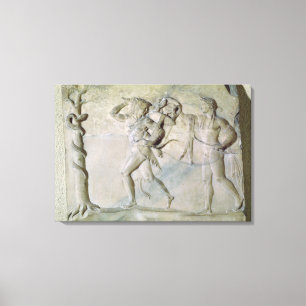Tablet met afbeelding van Hercules Canvas Afdruk
