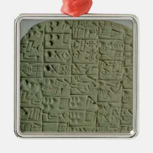 Tablet met cuneiform script metalen ornament