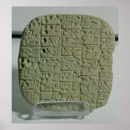 Tablet met cuneiform script poster (Voorkant)