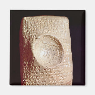 Tablet met inscriptie cuneiform magneet