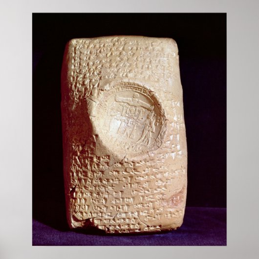 Tablet met inscriptie cuneiform poster (Voorkant)