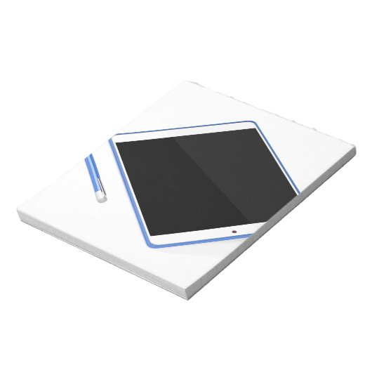 Tablet op standaard en digitale pen notitieblok (Gedraaid)