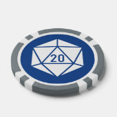 Tabletop afbeelding in blauw poker chips (Enkel)
