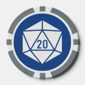 Tabletop afbeelding in blauw poker chips (Voorkant)