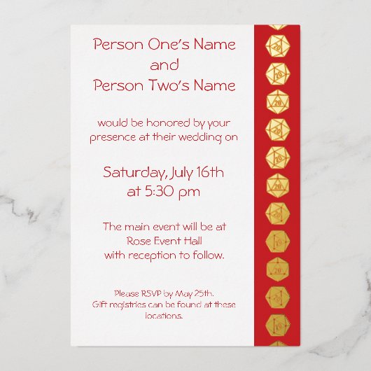 Tabletop Chic dans Cherry Foil Invitation (Recto)