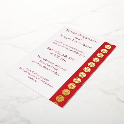 Tabletop Chic dans Cherry Foil Invitation (Rotation)
