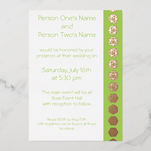 Tabletop Chic dans Peridot Foil Invitation (Recto)