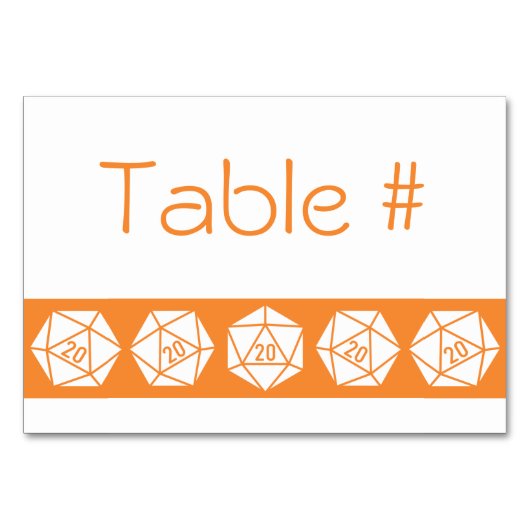 Tabletop Chic dans une carte de table orange (Devant)