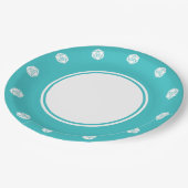 Tabletop Chic en Assiette en Papier Turquoise (Angle)