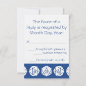 Tabletop Chic en bleu carte RSVP (Dos)