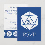 Tabletop Chic en bleu carte RSVP (Devant / Derrière)