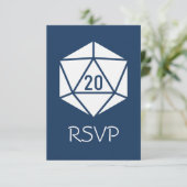 Tabletop Chic en marine - Carte de réponse (Debout devant)