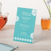 Tabletop Chic en turquoise sur un panneau de pied (In SItu)