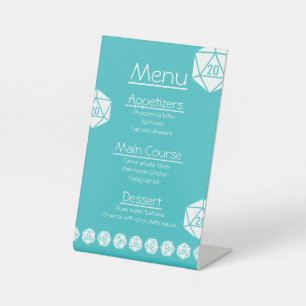 Tabletop Chic en turquoise sur un panneau de pied