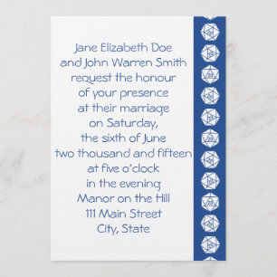 Tabletop Chic in Blue Wedding Invitation Kaart