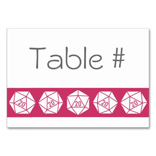 Tabletop Chic in Raspberry Table Kaart (Voorkant)